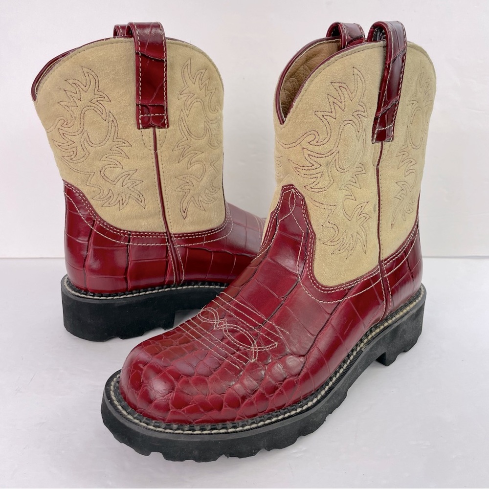 Ariat FatBaby Red Alligator Boot’s Women’s size 8.5